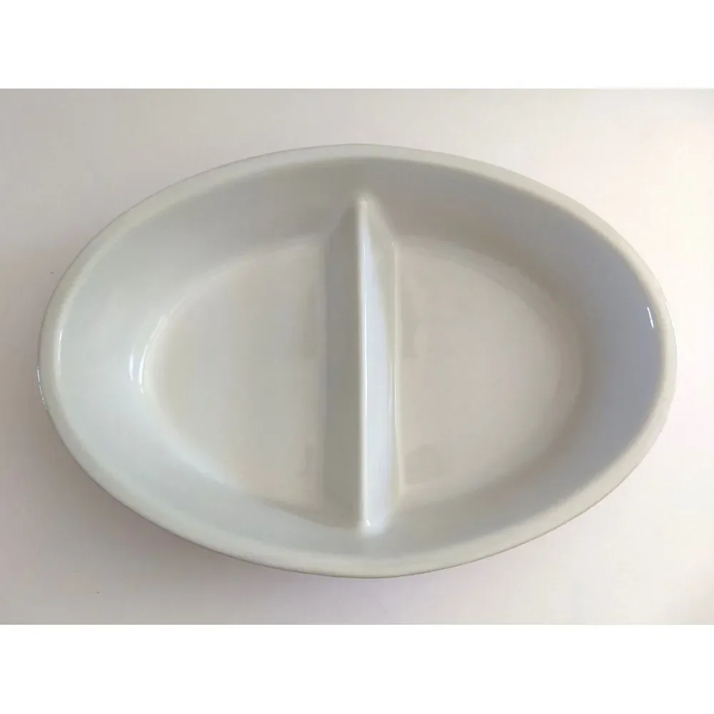 Sur La Table Stoneware 2-Section‎ Dish Casserole Red Oven to Table Portugal NWT